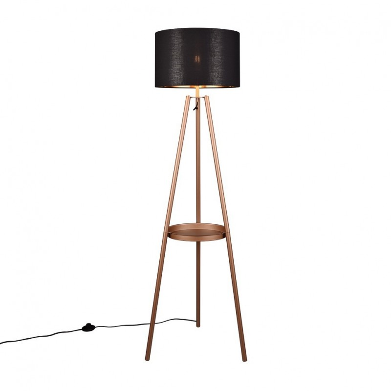 - Colette - Coffee Tripod Floor Lamp with Black & Gold Shade Trio-R41561065 - Colette - Coffee Tripod Floor Lamp with Black & Gold Shade