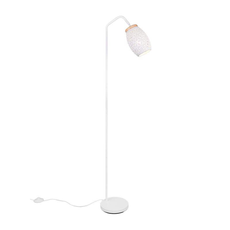 - Bidar - White Floor Lamp with Wood Accent Trio-R41571031 - Bidar - White Floor Lamp with Wood Accent