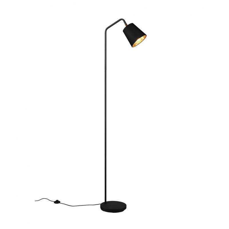 - Buddy - Black Floor Lamp with Black & Gold Shade Trio-R41721032 - Buddy - Black Floor Lamp with Black & Gold Shade