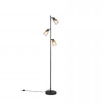 Cadiz - Matt Black 3 Light Floor Lamp with Amber Ombre Glass Cadiz - Matt Black 3 Light Floor Lamp with Amber Ombre Glass