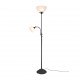 Table & Floor Lamp - Country - Rusty 2 Light Floor Lamp with Alabaster Glass Trio-R46322024 - Country - Rusty 2 Light Floor Lamp with Alabaster Glass