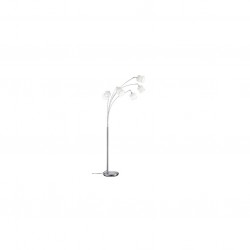 Tommy - Matt Nickel 5 Light Floor Lamp with White Shade