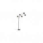 Tommy - Matt Black 5 Light Floor Lamp with Black & Gold Shade Tommy - Matt Black 5 Light Floor Lamp with Black & Gold Shade