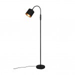Tommy - Matt Black Floor Lamp with Black & Gold Shade Tommy - Matt Black Floor Lamp with Black & Gold Shade