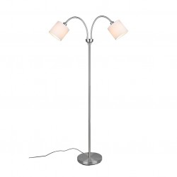 Tommy - Matt Nickel 2 Light Floor Lamp with White Shade