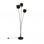 Tommy - Matt Black 3 Light Floor Lamp with Black & Gold Shade Tommy - Matt Black 3 Light Floor Lamp with Black & Gold Shade