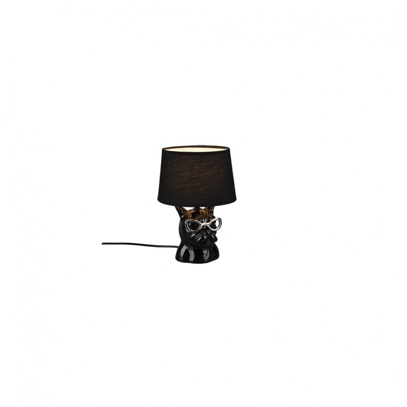 - Dosy - Black Ceramic Table Lamp with Black Shade Trio-R50231002 - Dosy - Black Ceramic Table Lamp with Black Shade