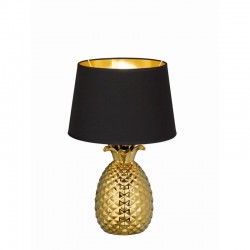 Pineapple - Gold Table Lamp with Black & Gold Shade Pineapple - Gold Table Lamp with Black & Gold Shade