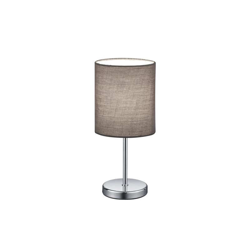 - Jerry - Chrome Table Lamp with Grey Shade Trio-R50491011 - Jerry - Chrome Table Lamp with Grey Shade