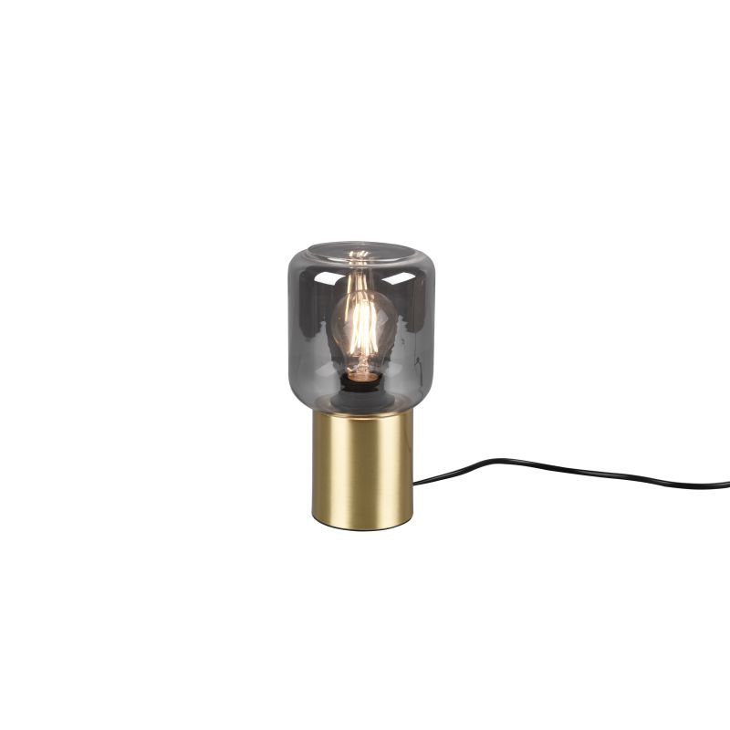 Trio-R50591008 - Nico - Matt Brass Table Lamp with Smoked Glass
