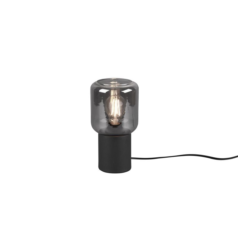 - Nico - Matt Black Table Lamp with Smoked Glass Trio-R50591032 - Nico - Matt Black Table Lamp with Smoked Glass