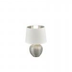 Luxor - Silver Table Lamp with White & Silver Shade Luxor - Silver Table Lamp with White & Silver Shade