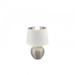 Luxor - Silver Table Lamp with White & Silver Shade Luxor - Silver Table Lamp with White & Silver Shade