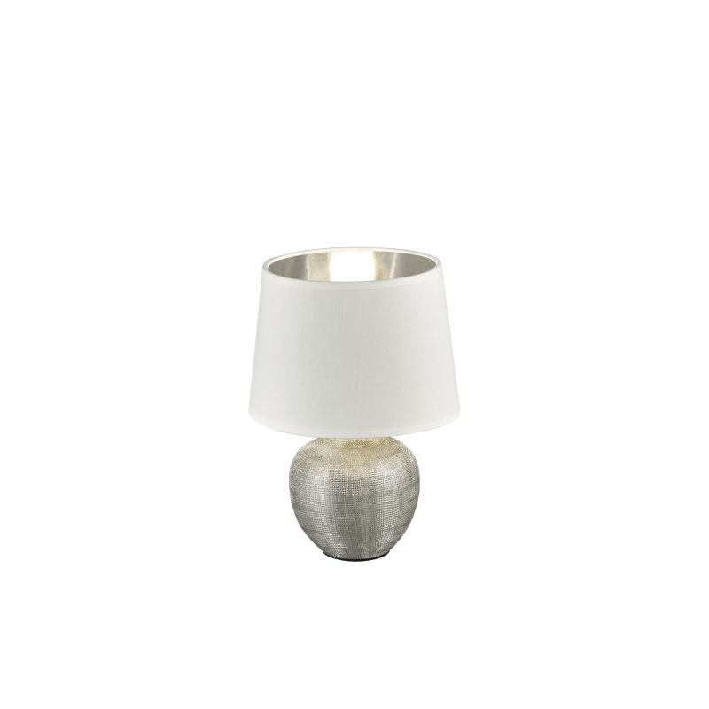 - Luxor - Silver Table Lamp with White & Silver Shade Trio-R50621089 - Luxor - Silver Table Lamp with White & Silver Shade