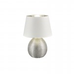 Luxor - Silver Table Lamp with White & Silver Shade Luxor - Silver Table Lamp with White & Silver Shade