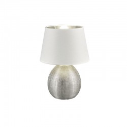 Luxor - Silver Table Lamp with White & Silver Shade Luxor - Silver Table Lamp with White & Silver Shade