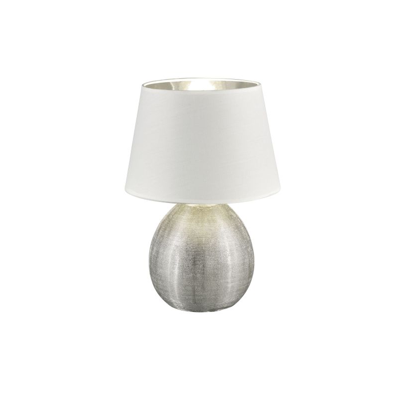 - Luxor - Silver Table Lamp with White & Silver Shade Trio-R50631089 - Luxor - Silver Table Lamp with White & Silver Shade