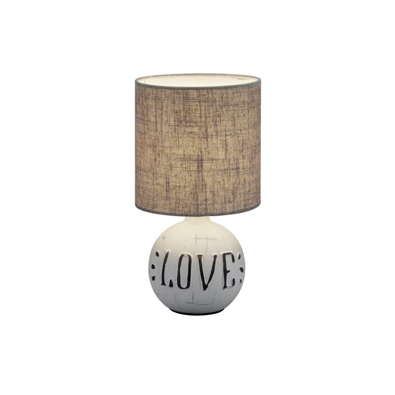 - Esna - Grey Ceramic Table Lamp with Cappucino Shade Trio-R50661025 - Esna - Grey Ceramic Table Lamp with Cappucino Shade