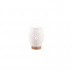 Bidar - White Table Lamp with Wood Accent Bidar - White Table Lamp with Wood Accent