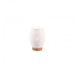 Bidar - White Table Lamp with Wood Accent Bidar - White Table Lamp with Wood Accent
