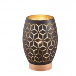 Bidar - Black Table Lamp with Gold & Wood Accent Bidar - Black Table Lamp with Gold & Wood Accent