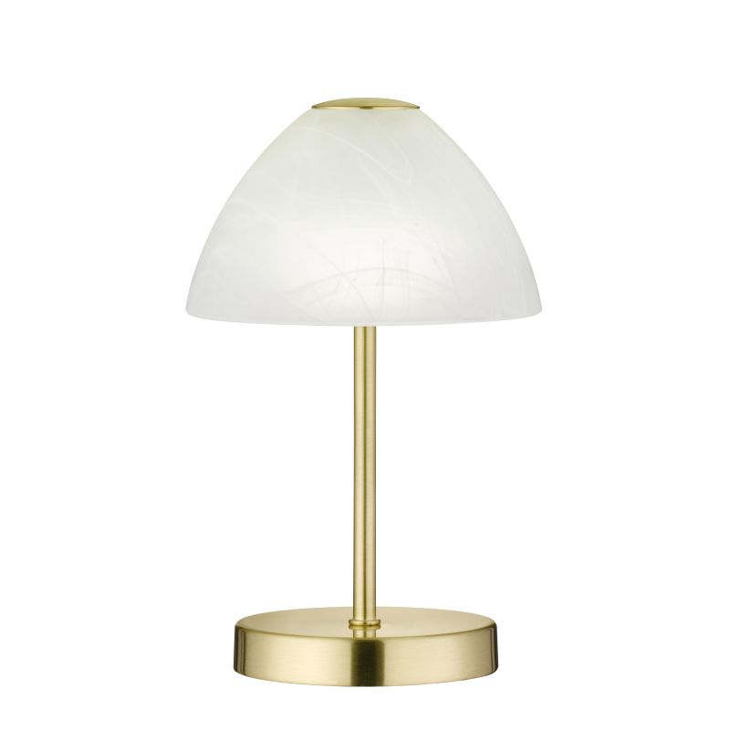 - Queen - Matt Brass Touch LED Table Lamp witch Alabaster Glass Trio-R52021108 - Queen - Matt Brass Touch LED Table Lamp witch Alabaster Glass