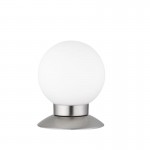 Princess - Matt Nickel Touch LED Table Lamp with White Glass