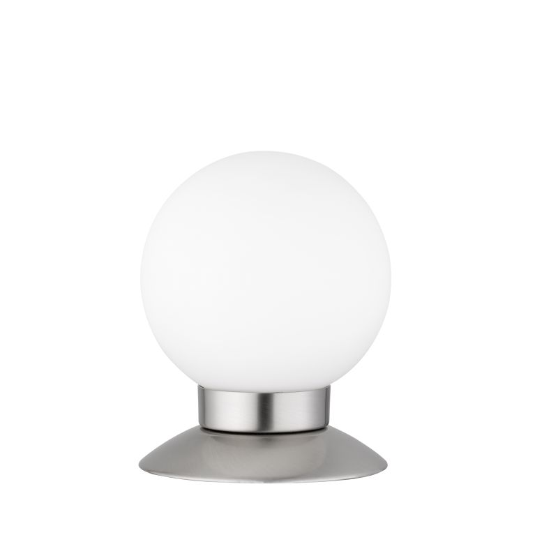 - Princess - Matt Nickel Touch LED Table Lamp with White Glass Trio-R52551907 - Princess - Matt Nickel Touch LED Table Lamp with White Glass