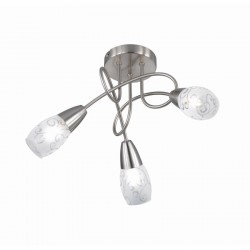 Colmar - Matt Nickel 3 Spotlights with Flower Pattern Glass Colmar - Matt Nickel 3 Spotlights with Flower Pattern Glass