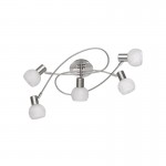 Antibes - Matt Nickel 5 Semi Flush with Alabaster Glass Antibes - Matt Nickel 5 Semi Flush with Alabaster Glass