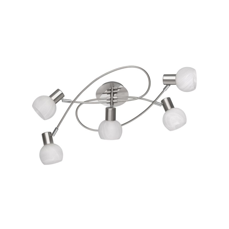 - Antibes - Matt Nickel 5 Semi Flush with Alabaster Glass Trio-R60175007 - Antibes - Matt Nickel 5 Semi Flush with Alabaster Glass
