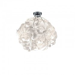 Leavy - Chrome Ceiling Lamp with White Leaves Leavy - Chrome Ceiling Lamp with White Leaves