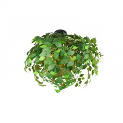 Leavy - Matt Black 3 Light Ceiling Lamp with Green Leaves Leavy - Matt Black 3 Light Ceiling Lamp with Green Leaves