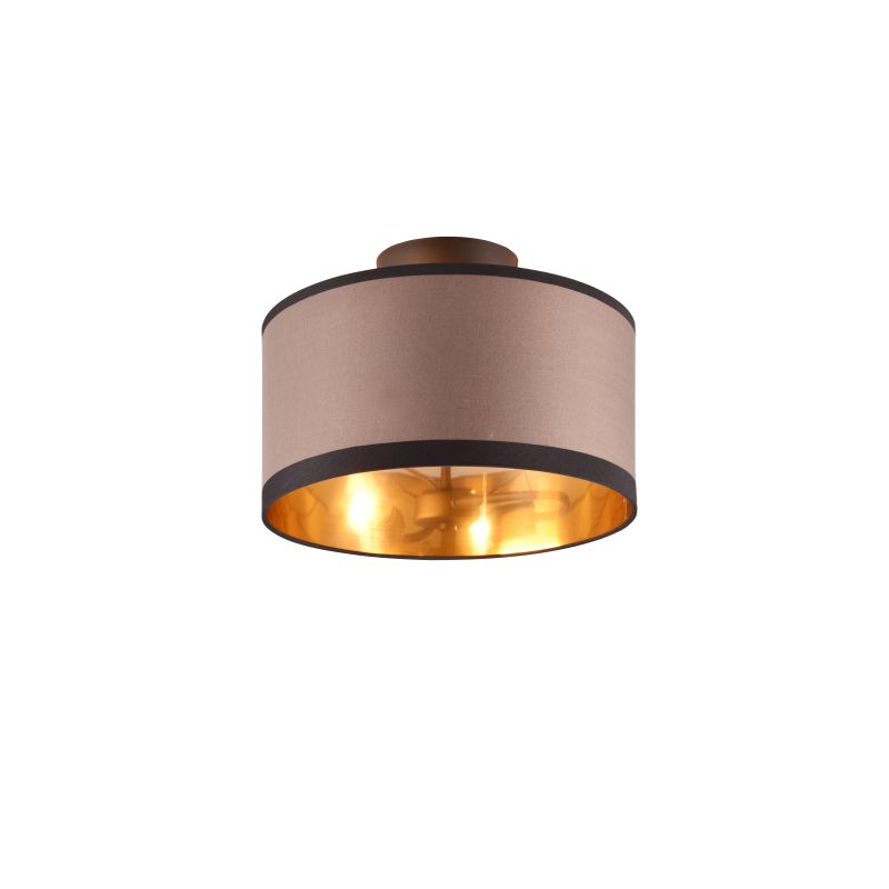 Trio-R61552041 - Davos - Black 2 Light Ceiling Lamp with Taupe Shade