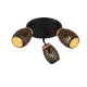 Trio-R61573380 - Bidar - Black 3 Spotlight with Gold & Wood Accent