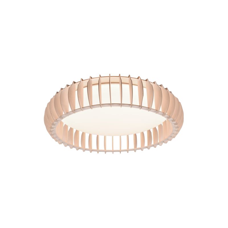 - Monte - Natural Wooden CCT Flush with White Diffuser Trio-R62171930 - Monte - Natural Wooden CCT Flush with White Diffuser