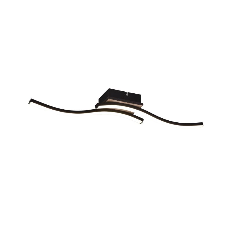 Ceiling Lights - Route - Black & Wooden 2 Light LED Ceiling Lamp 3000K Trio-R62472135 - Route - Black & Wooden 2 Light LED Ceiling Lamp 3000K