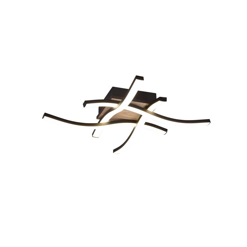 - Route - Black & Wooden 4 Light LED Ceiling Lamp 3000K Trio-R62474135 - Route - Black & Wooden 4 Light LED Ceiling Lamp 3000K
