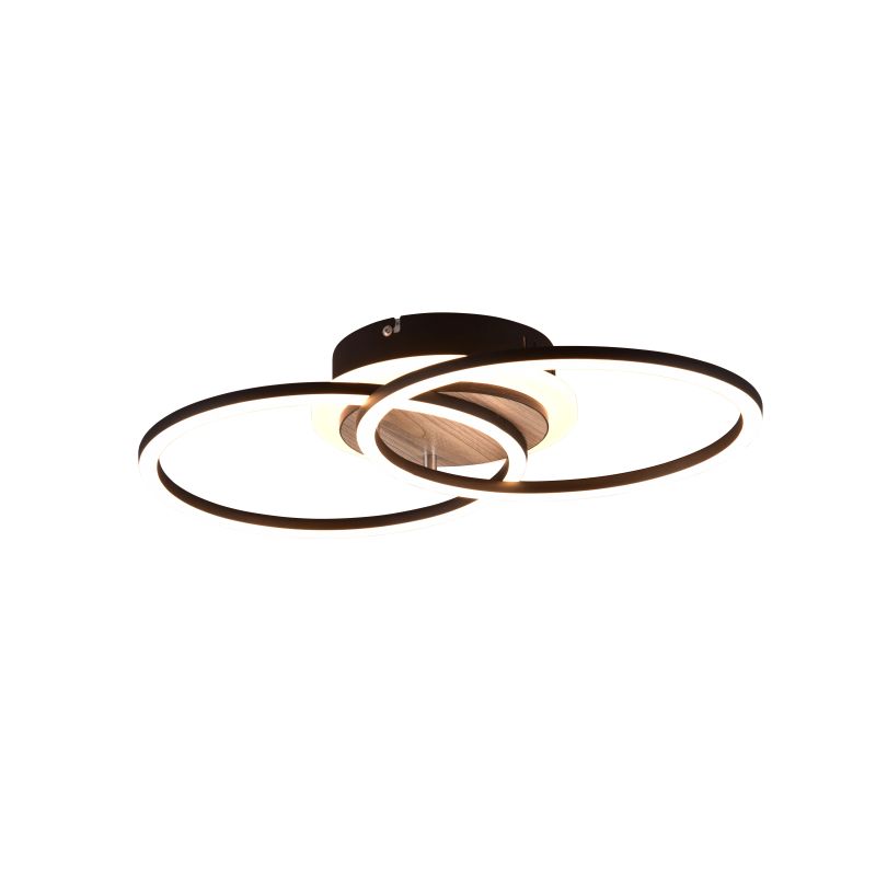 - Giro - Black & Wooden CCT Ceiling Lamp with Remote Control Trio-R62783635 - Giro - Black & Wooden CCT Ceiling Lamp with Remote Control
