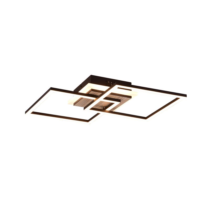 - Giro - Black & Wooden CCT Ceiling Lamp with Remote Control Trio-R62793635 - Giro - Black & Wooden CCT Ceiling Lamp with Remote Control