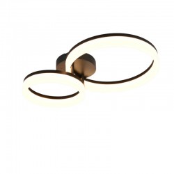 Scope - Matt Black 2 Light LED Ceiling Lamp 3000K