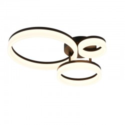 Scope - Matt Black 3 Light LED Ceiling Lamp 3000K
