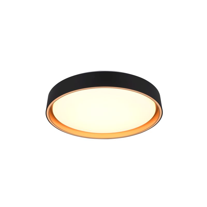 Ceiling Lights - Felis - Matt Black & Gold CCT Ceiling Lamp with Remote Control Ø 40 cm Trio-R64391080 - Felis - Matt Black & Gold CCT Ceiling Lamp with Remote Control Ø 40 cm