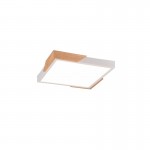 Meta - Matt White & Wooden LED Ceiling Lamp