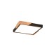 Trio-R67191132 - Meta - Matt Black & Wooden Square LED Ceiling Lamp