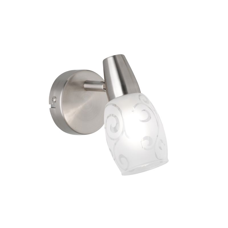 - Colmar - Matt Nickel Spotlight with Flower Pattern Glass Trio-R80021007 - Colmar - Matt Nickel Spotlight with Flower Pattern Glass