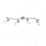 Colmar - Matt Nickel 4 Spotlights with Flower Pattern Glass Colmar - Matt Nickel 4 Spotlights with Flower Pattern Glass