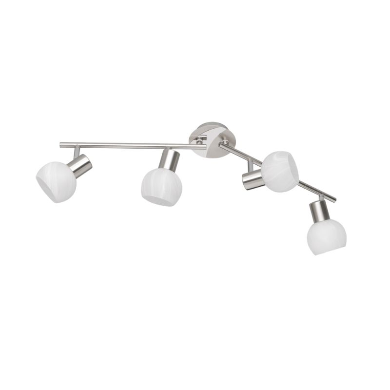 Trio-R80174007 - Antibes - Matt Nickel 4 Spotlights with Alabaster Glass