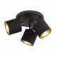 - Tommy - Matt Black 3 Spotlights with Black & Gold Shade Trio-R80333979 - Tommy - Matt Black 3 Spotlights with Black & Gold Shade