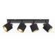 - Tommy - Matt Black 4 Spotlights with Black & Gold Shade Trio-R80334079 - Tommy - Matt Black 4 Spotlights with Black & Gold Shade